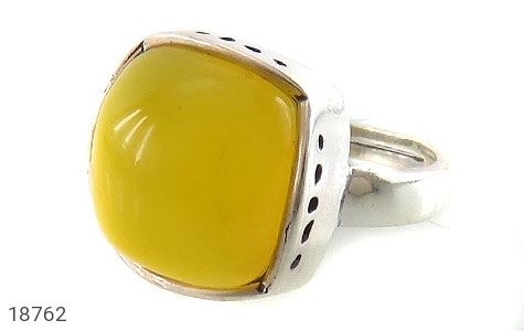 انگشتر نقره عقیق زرد طرح کلاسیک زنانه فری سایز [شرف الشمس] - 18762